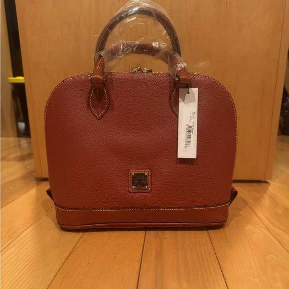 Dooney & Bourke pebbled leather cranberry Zip Zip satchel